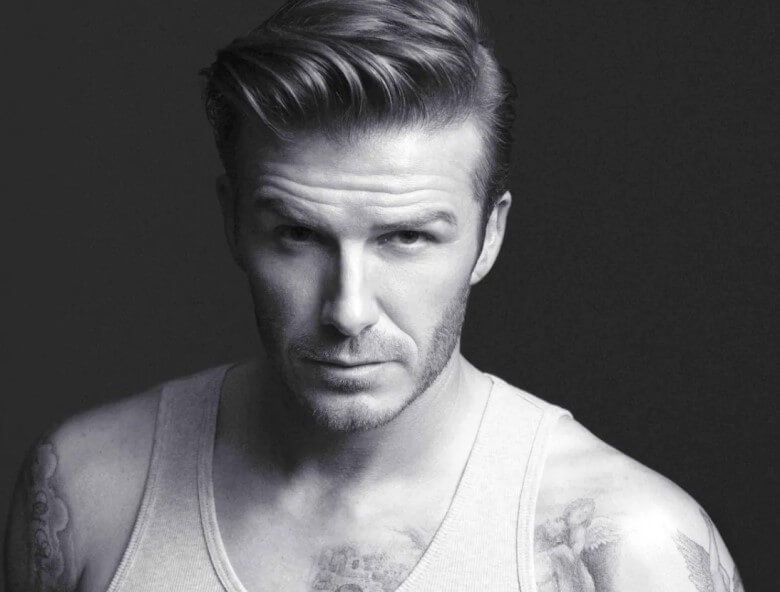 Stil-Ikone David Beckham mit Seitenscheitel