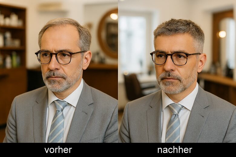 Lichte Haare - Textured Crop vorher vs. nachher