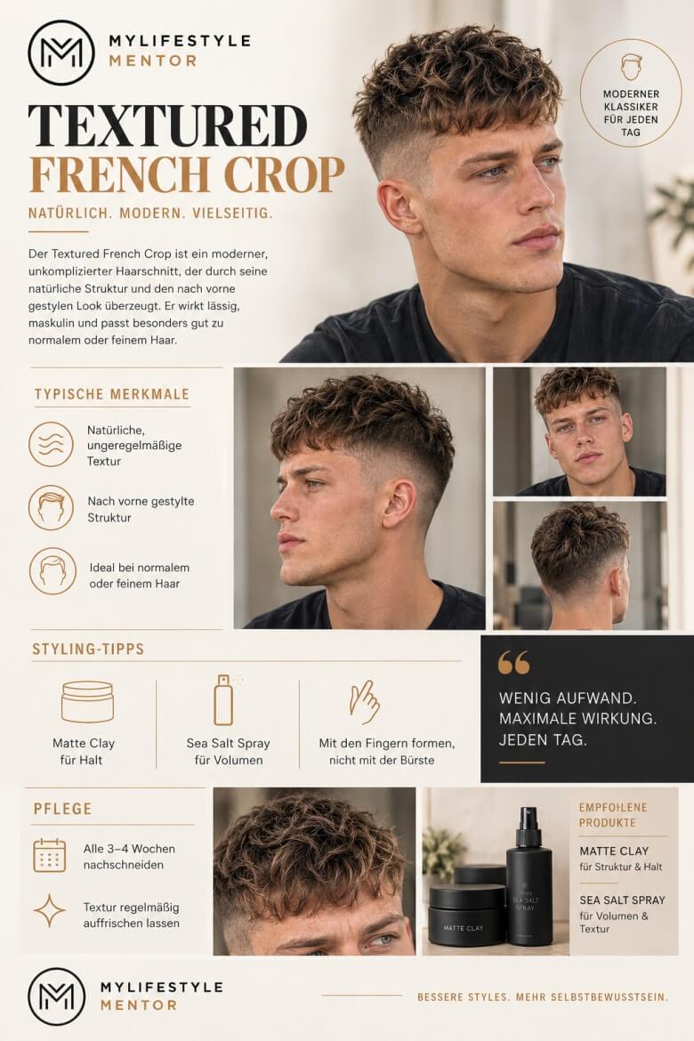 Textured French Crop mit unregelmäßiger, moderner Textur