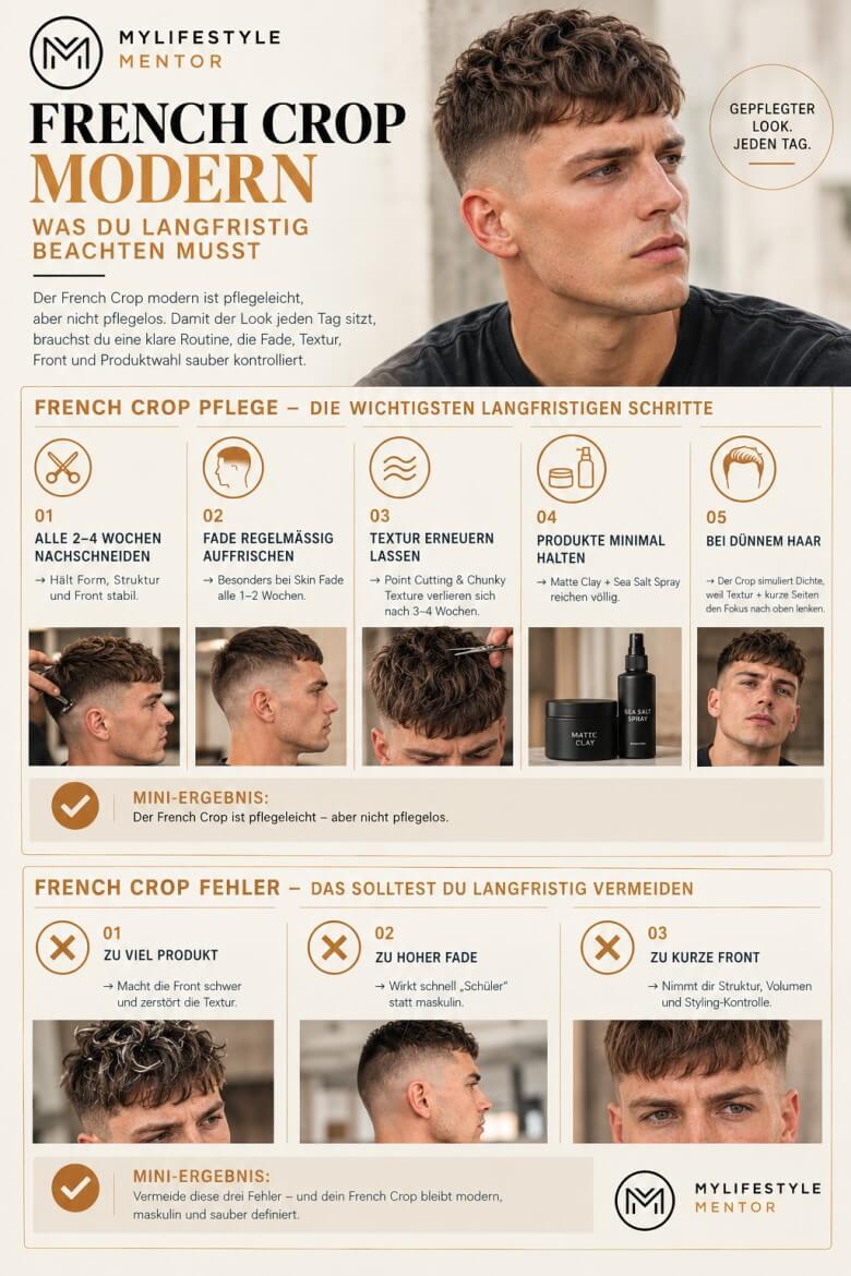 Pflege des French Crop mit regelmäßigen Fades und Textur‑Auffrischung