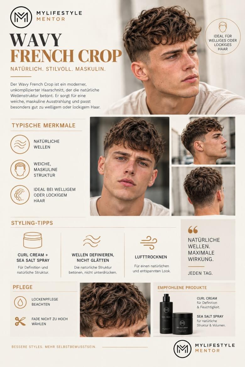 Wavy French Crop mit natürlichen Wellen und weicher Textur