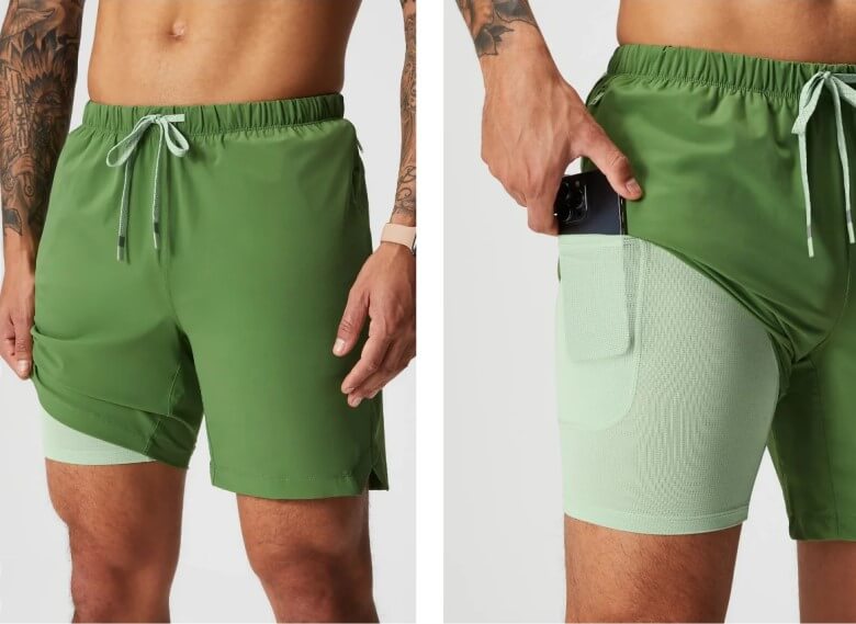 Herrenshorts: Fabletics Shorts mit Innenhose