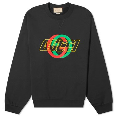 Sweatshirts: Gucci-Sweatshirt mit ineinandergreifendem Logo und Rundhalsausschnitt