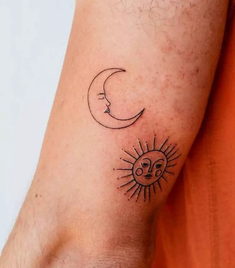 Sonne und Motiv als Tattoo-Idee