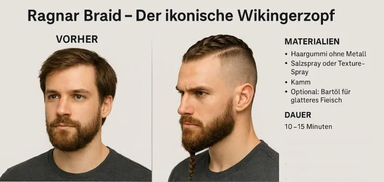 Wikingerfrisur Anleitung - Ragnar Braid