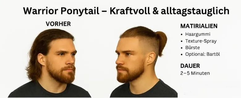 Wikingerfrisur Anleitung - Warrior Ponytail