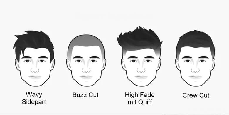 Business Frisuren eckiges Gesicht