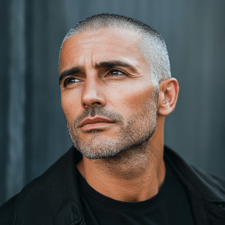 Frisuren für Geheimratsecken - Buzz Cut