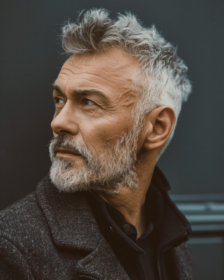 Messy Pompadour bei älteren Männern