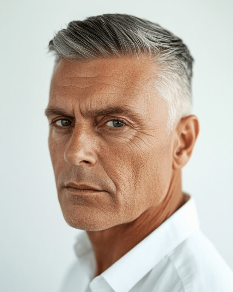 Seitenscheitel bei älteren Männern