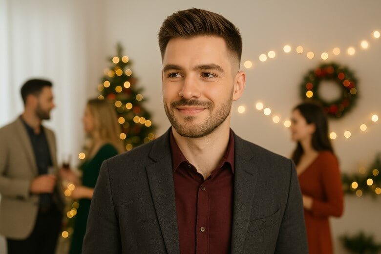 Die richtige Frisur von Männern zu Weihnachten