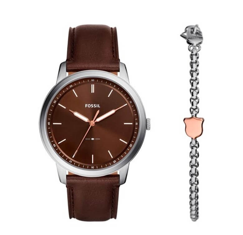 Geschenktipps für Männer - Fossil Herren MINIMALIST Armbanduhr FS6019SET