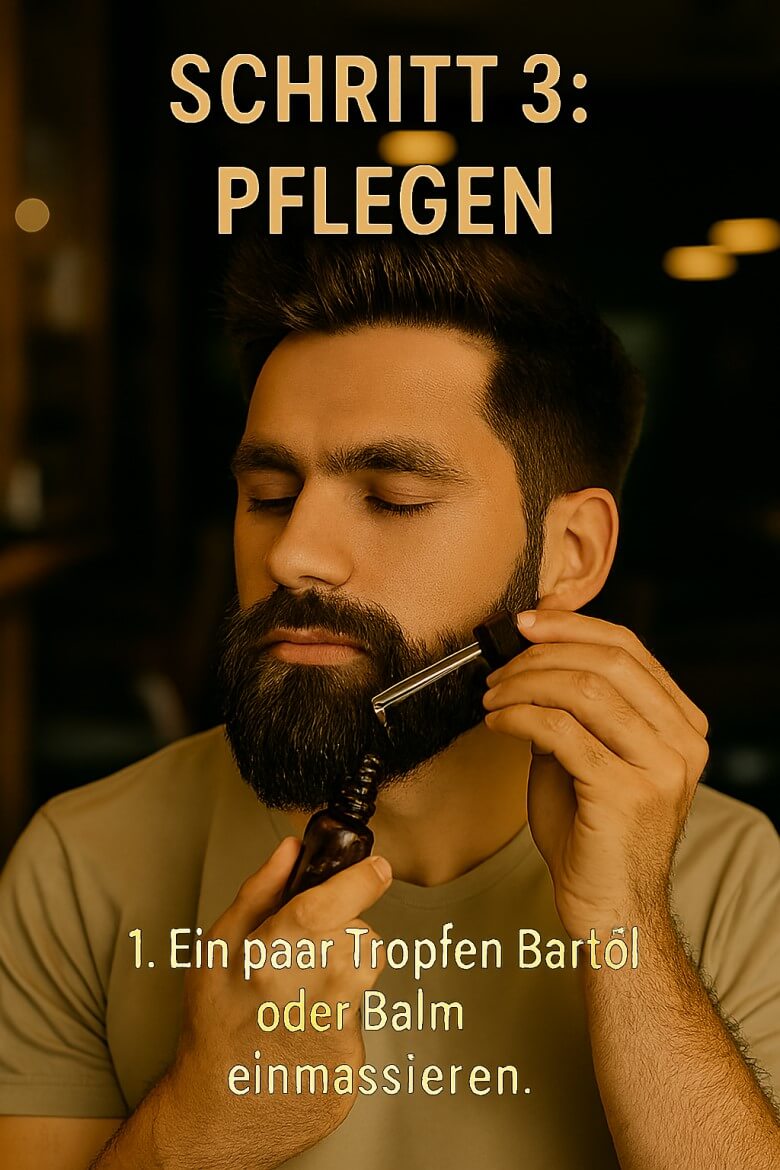 Bart reinigen: Bart mit Bartöl oder Bartbalsam reinigen