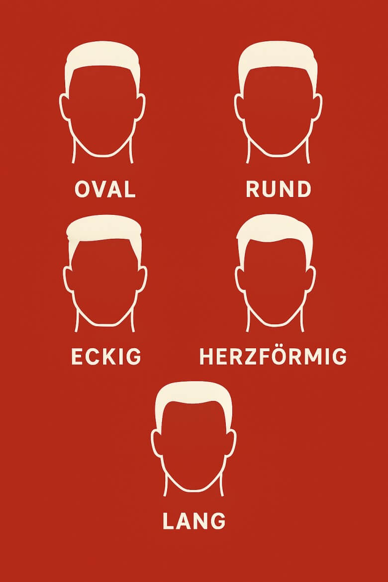 Übersicht - Gesichtsformen zum Fade Cut