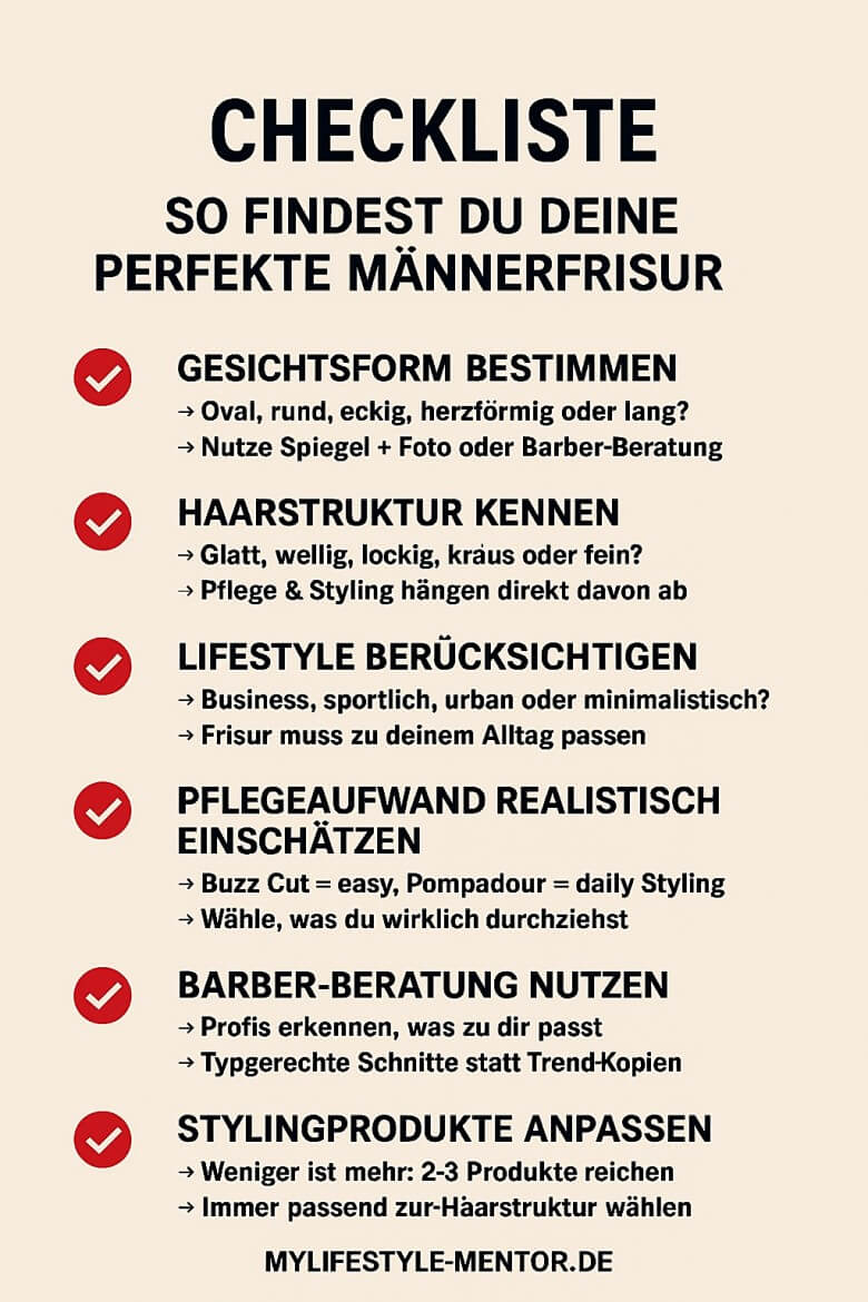 Checkliste - Die richtige Frisur für Dich finden