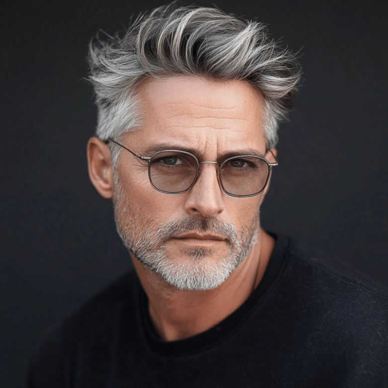 Graue Haare stylen - Modern Silver Quiff