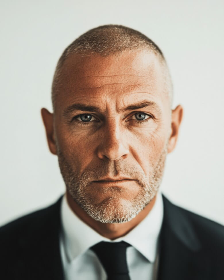 Frisuren für wenig Haare Männer - Glatze oder Fast-Glatze