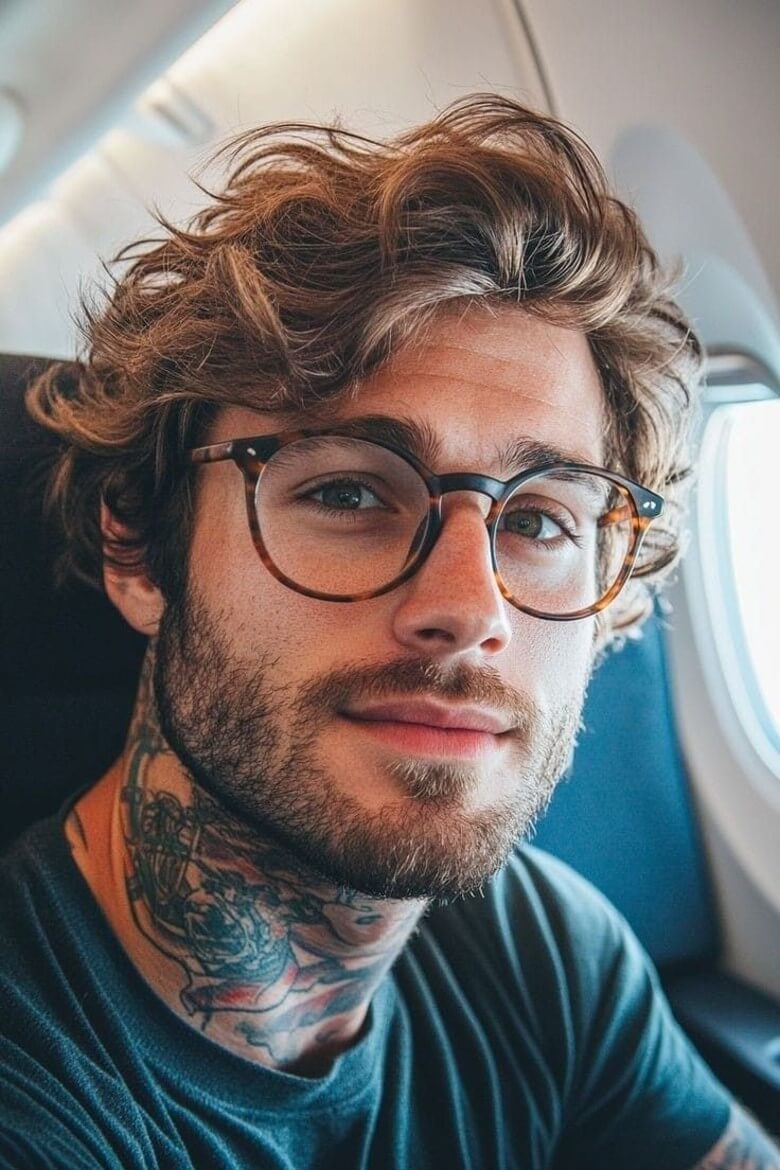 Frisur für runde Brille