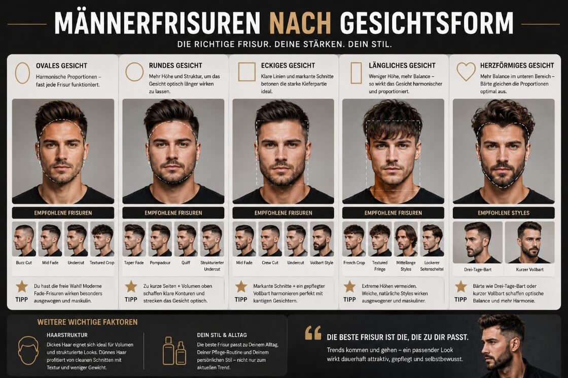 Die passende Männerfrisur zur Gesichtsform finden