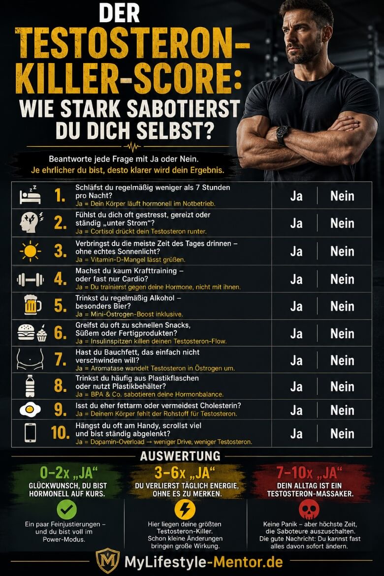 Wie gesund ist Dein Lifestyle für Dein Testosteron-Level?