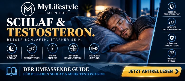 Schlafender Mann mit Mond‑Symbol – Darstellung des Zusammenhangs zwischen Schlaf und Testosteronproduktion