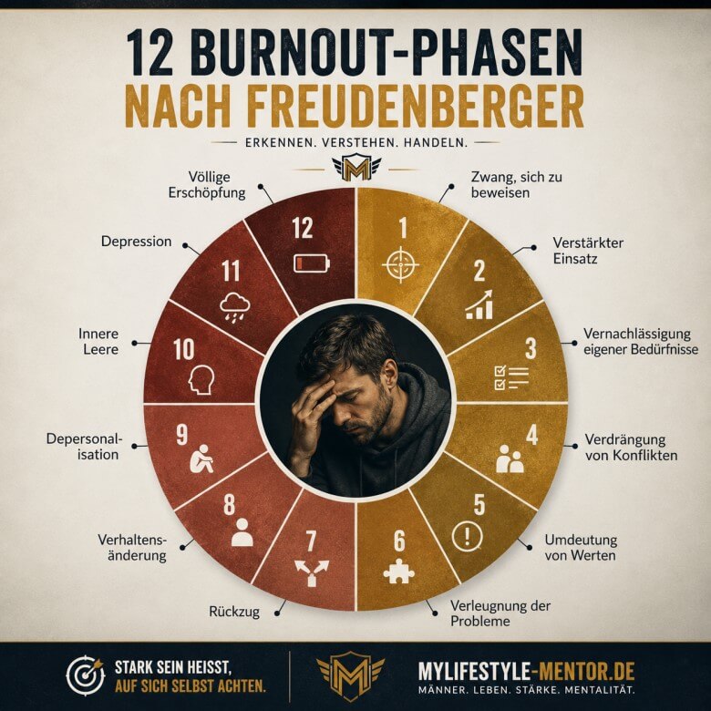 Burnout Anzeichen früh erkennen - 10 Burnout-Phasen nach Freudenberger
