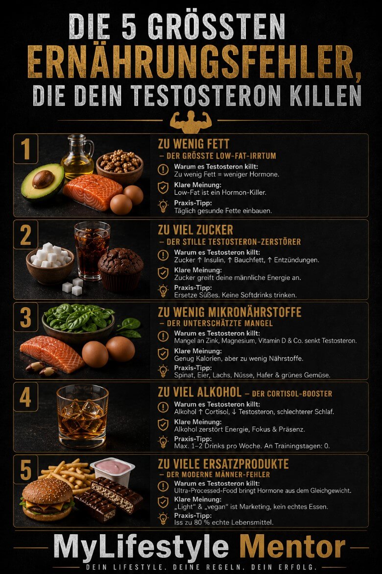 Testosteron steigern durch Ernährung: 5 größten Fehler