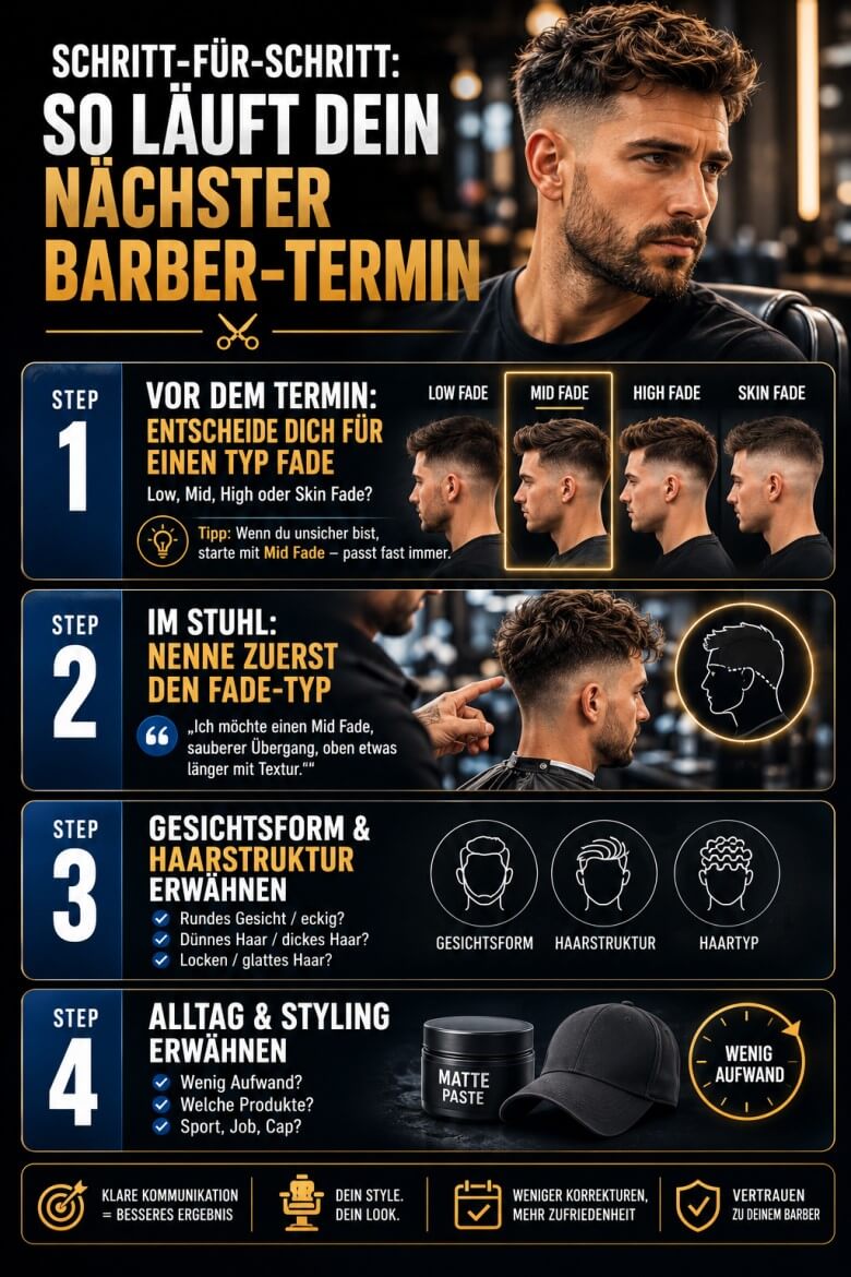 Schritt für Schritt Anleitung zum Fade Haarschnitt