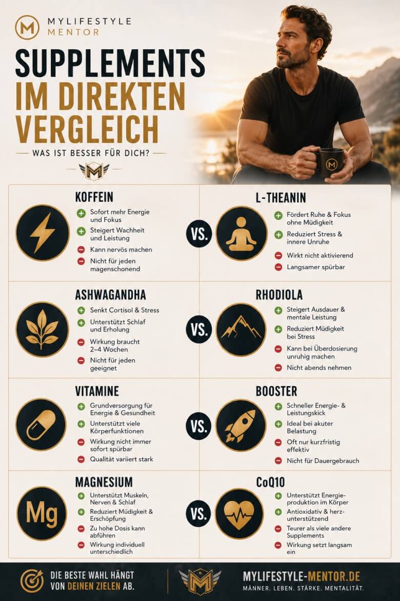 Vergleich von Supplements für Männer