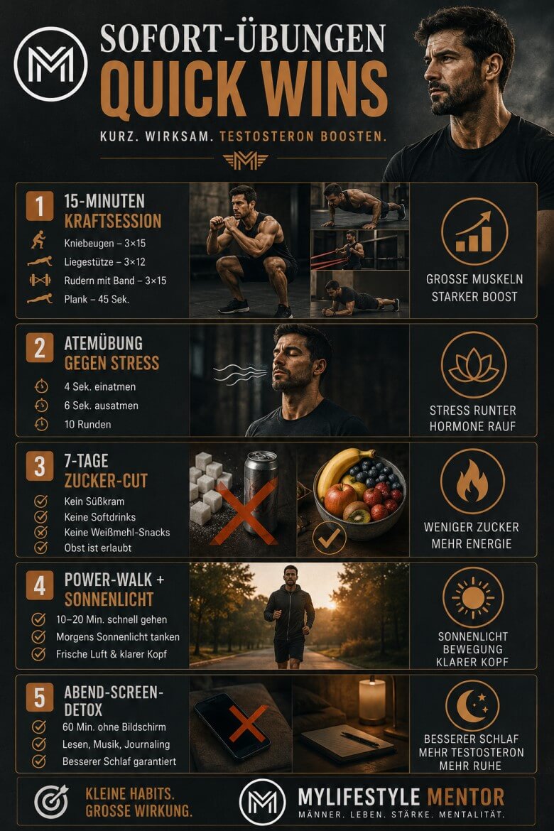 Sofortübungen für mehr Testosteron für Männer ab 30