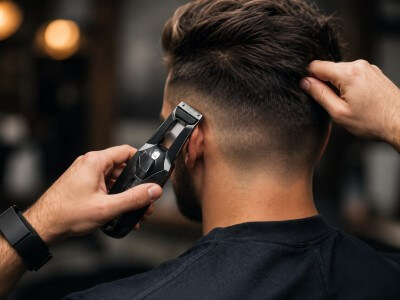 Mann schneidet sich selbst die Haare mit Haarschneidemaschine – Haare selber schneiden leicht gemacht