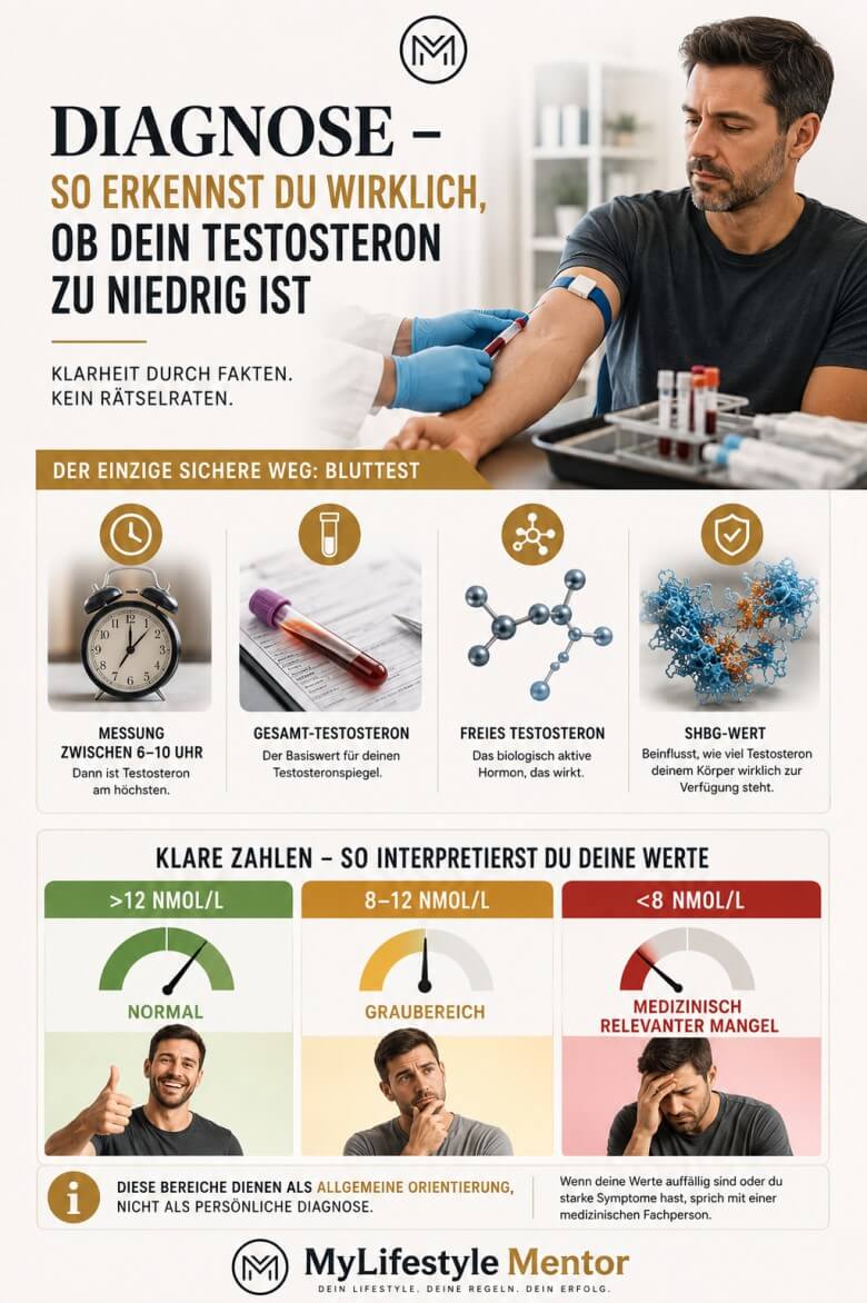 Bluttest zur Diagnose eines Testosteronmangels bei Männern mit Gesamt‑ und freiem Testosteron
