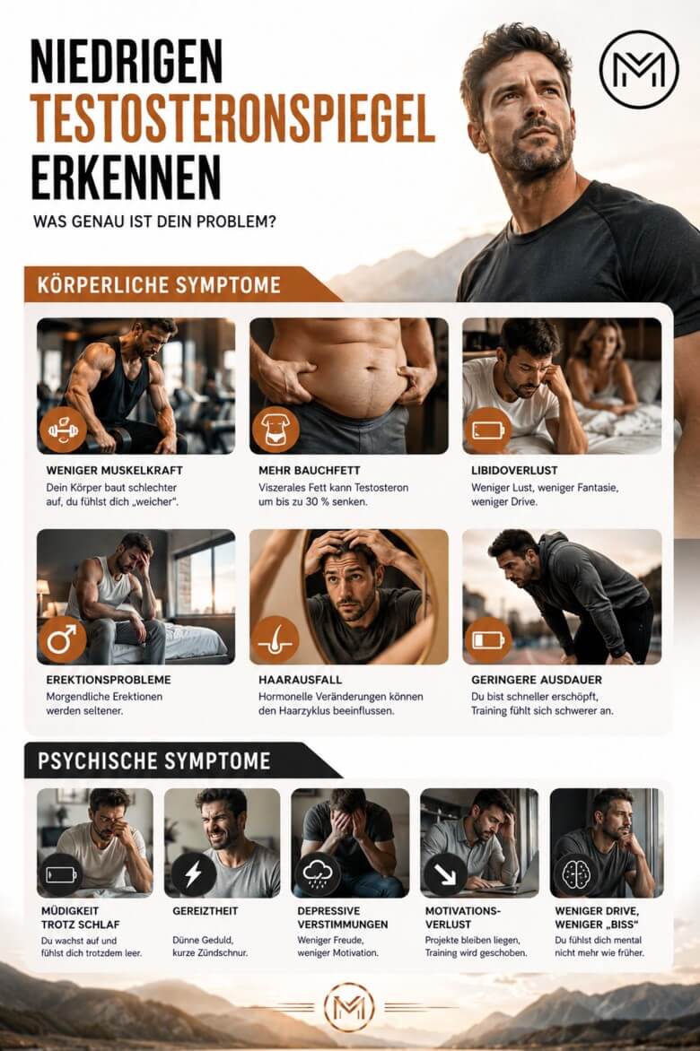 Mann mit Antriebslosigkeit und weniger Energie – typische Symptome eines Testosteronmangels
