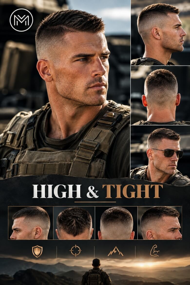 Definition High & Tight Männerfrisur – kurzer Top, hoher Fade
