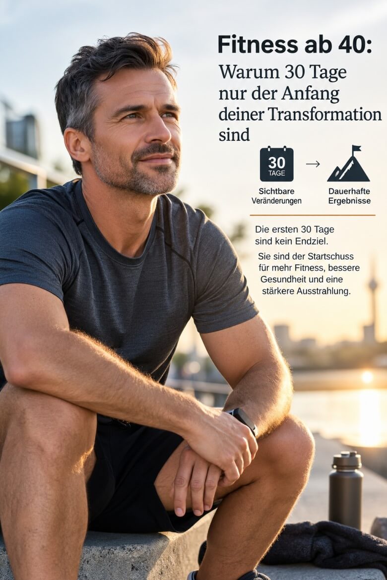 Trainierter Mann ab 40 verbessert Fitness, Muskelaufbau und Männergesundheit